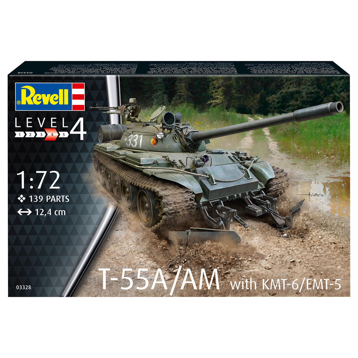 Сборная модель Revell Советский основной и средний танк T-55A/AM с KMT-6/EMT-5 03328 - фото 5