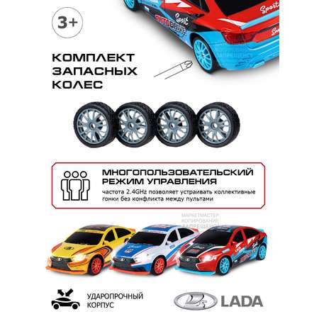 Игрушка на радиоуправлении AUTODRIVE для дрифта Lada Vesta М 1:24 с пультом и запасными колесами 2.4GHz