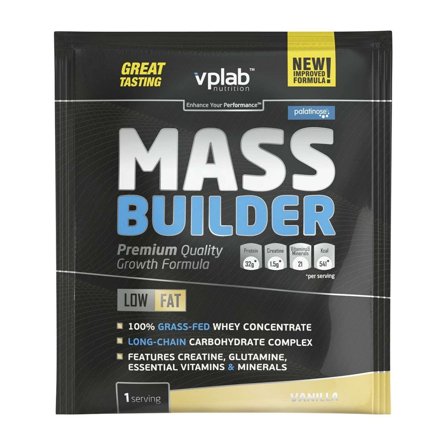 Гейнер VPLAB Mass Builder ваниль 100г - фото 1