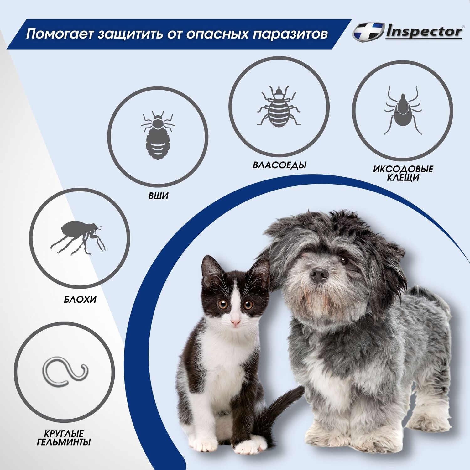 Ошейник для кошек и мелких собак Inspector от внешних и внутренних паразитов 40см - фото 4
