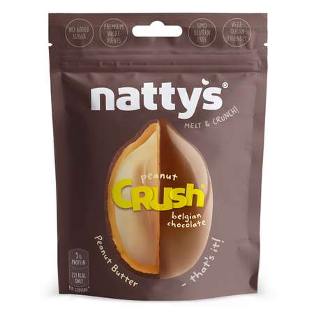 Драже ореховое Nattys CRUSH Choconut c арахисом в арахисовой пасте и молочном шоколаде 80 гр