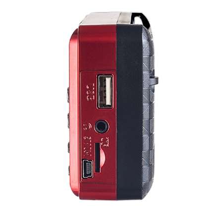 Радиоприемник Perfeo цифровой PALM FM 87.5-108МГц MP3 питание USB или 18650 красный i90-RED