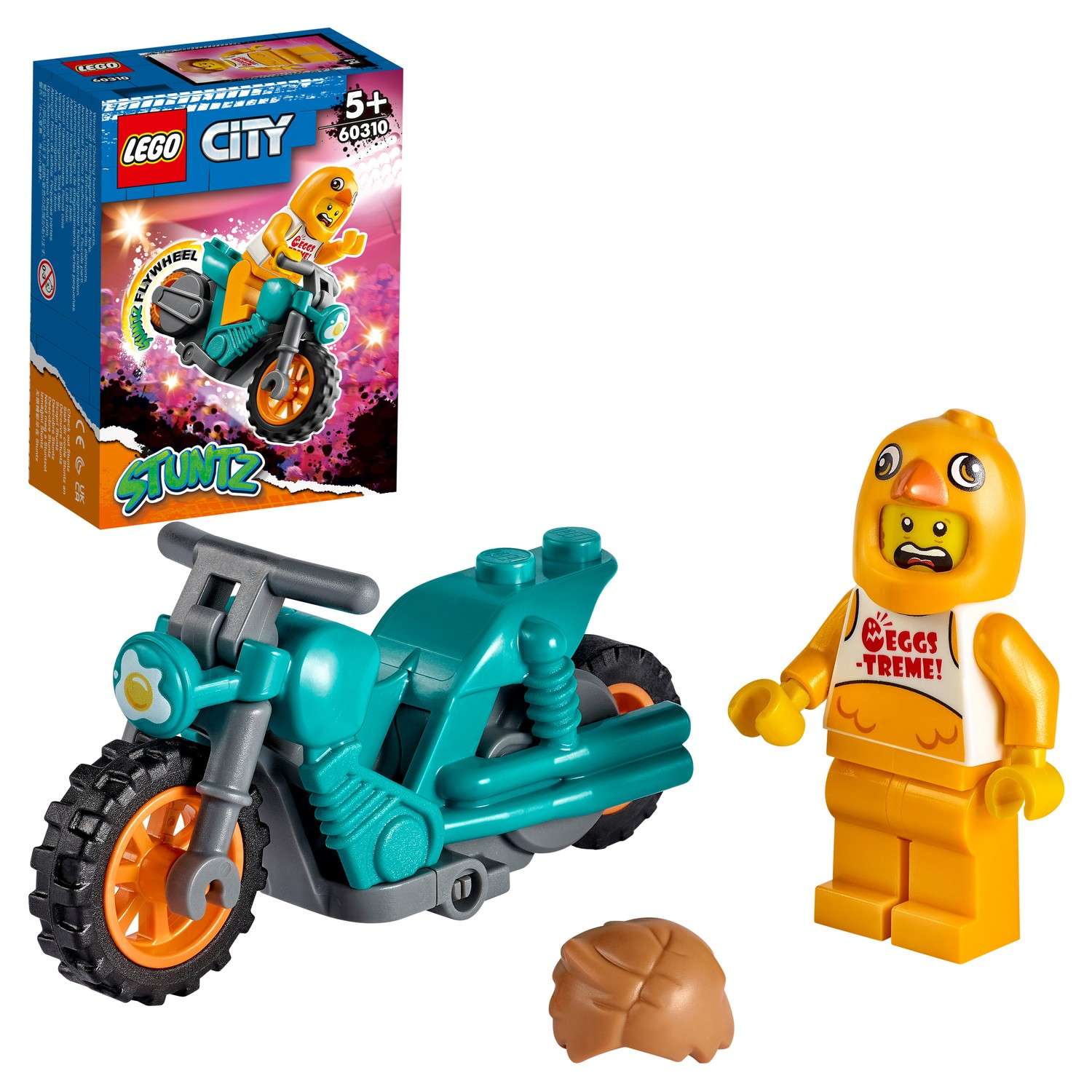 Конструктор LEGO City Трюковый мотоцикл с цыплёнком 60310 - фото 1