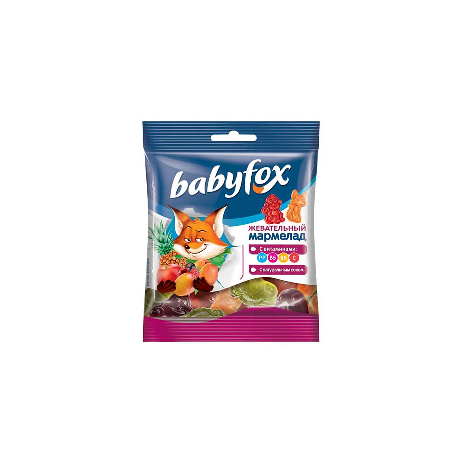 Мармелад BabyFox жевательный с соком ягод и фруктов 33 пачки по 30 грамм - фото 1