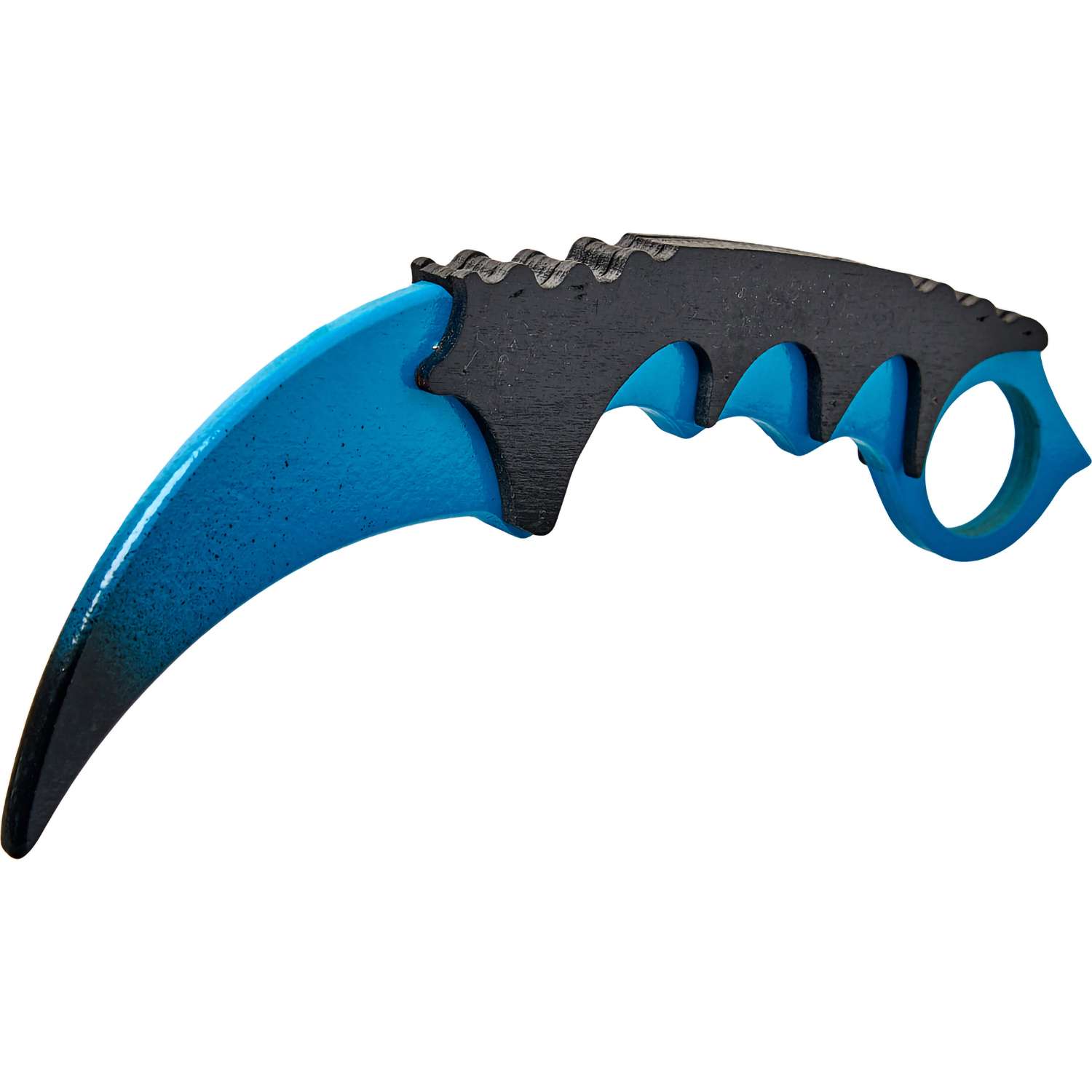 Нож-керамбит MASKME Сверхпрочные градиент голубой деревянный - фото 7