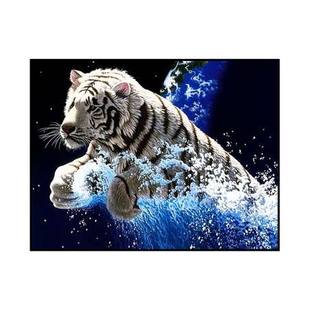 Алмазная мозаика Seichi Белый тигр 50х65 см