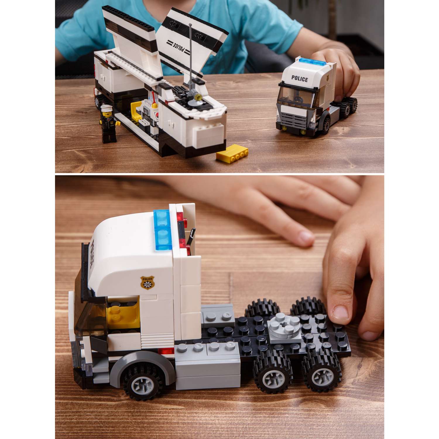 Конструктор для мальчиков BAZUMI Полицейский автопоезд мобильная база подарок развивающий - фото 6
