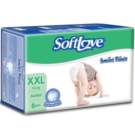 Подгузники-трусики Softlove размер XXL 15+ кг 6шт