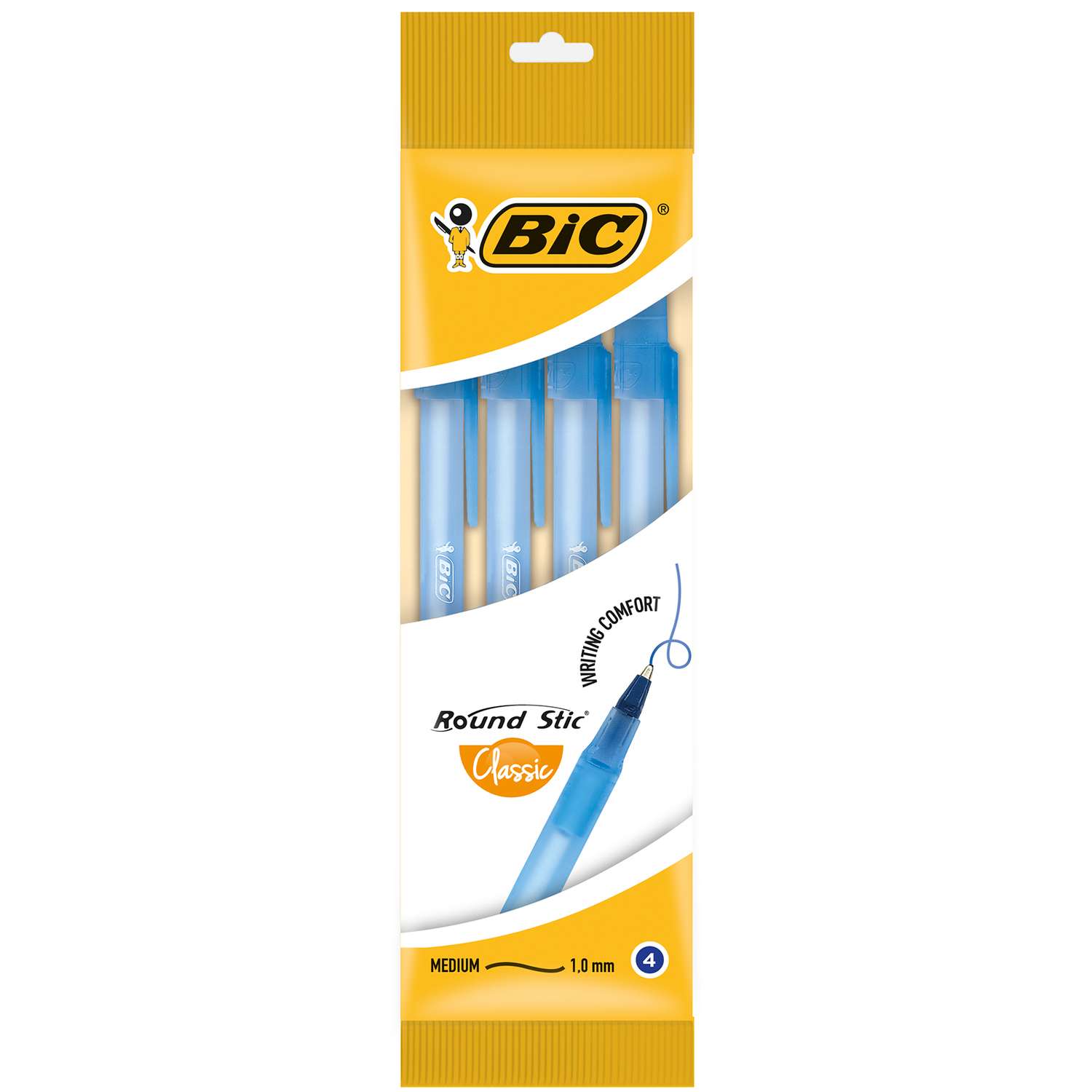 Ручка шариковая BIC Round Stic Classic синий 4 шт - фото 1