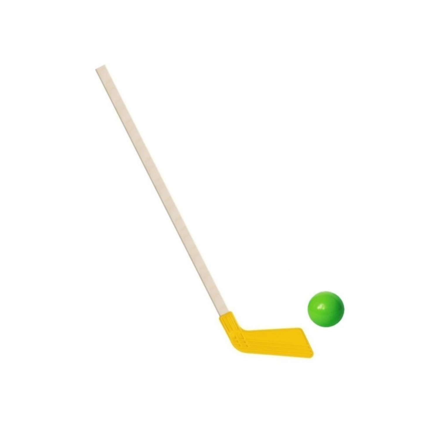 Набор для хоккея Задира Клюшка хоккейная детская желтая + мячик - фото 1
