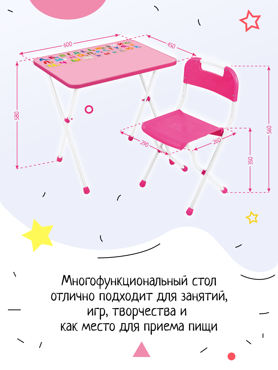 Комплект детской мебели InHome игровой стол и стул - фото 4