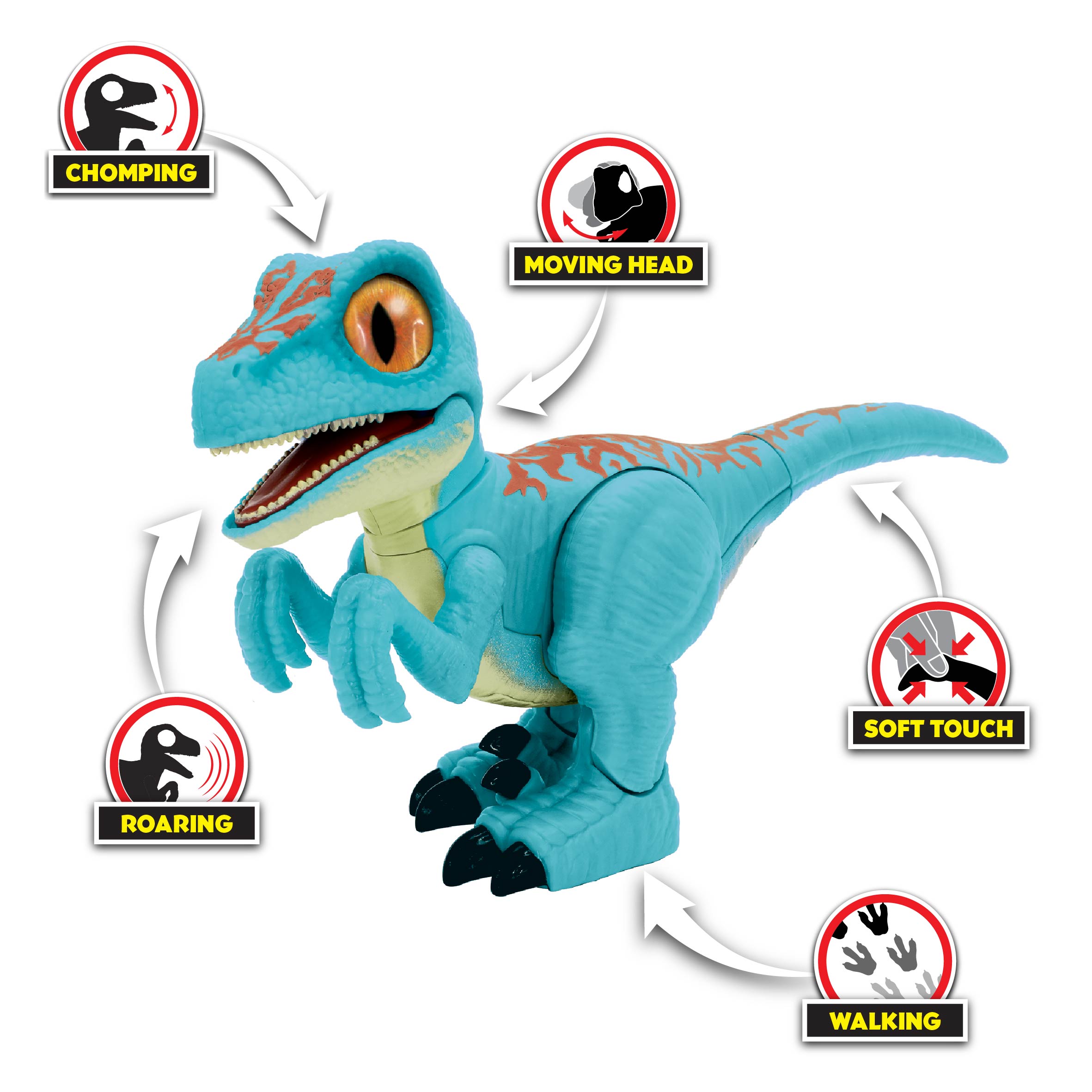 Интерактивный динозавр Dinos Unleashed Раптор со звуковыми эффектами - фото 7