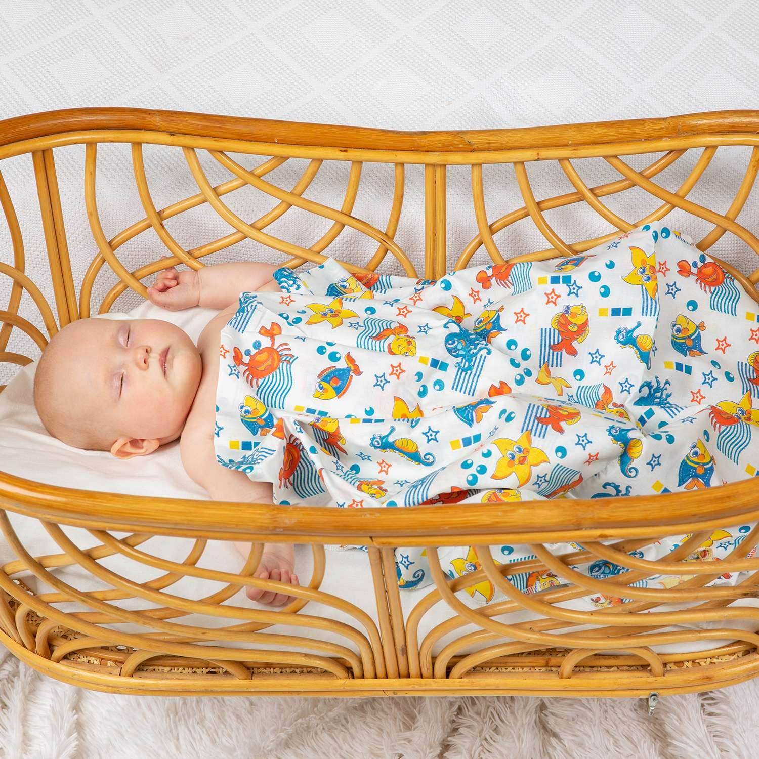 Пеленка ситцевая Чудо-Чадо для новорожденных «Для самых маленьких» 80х120см 5 шт - фото 5