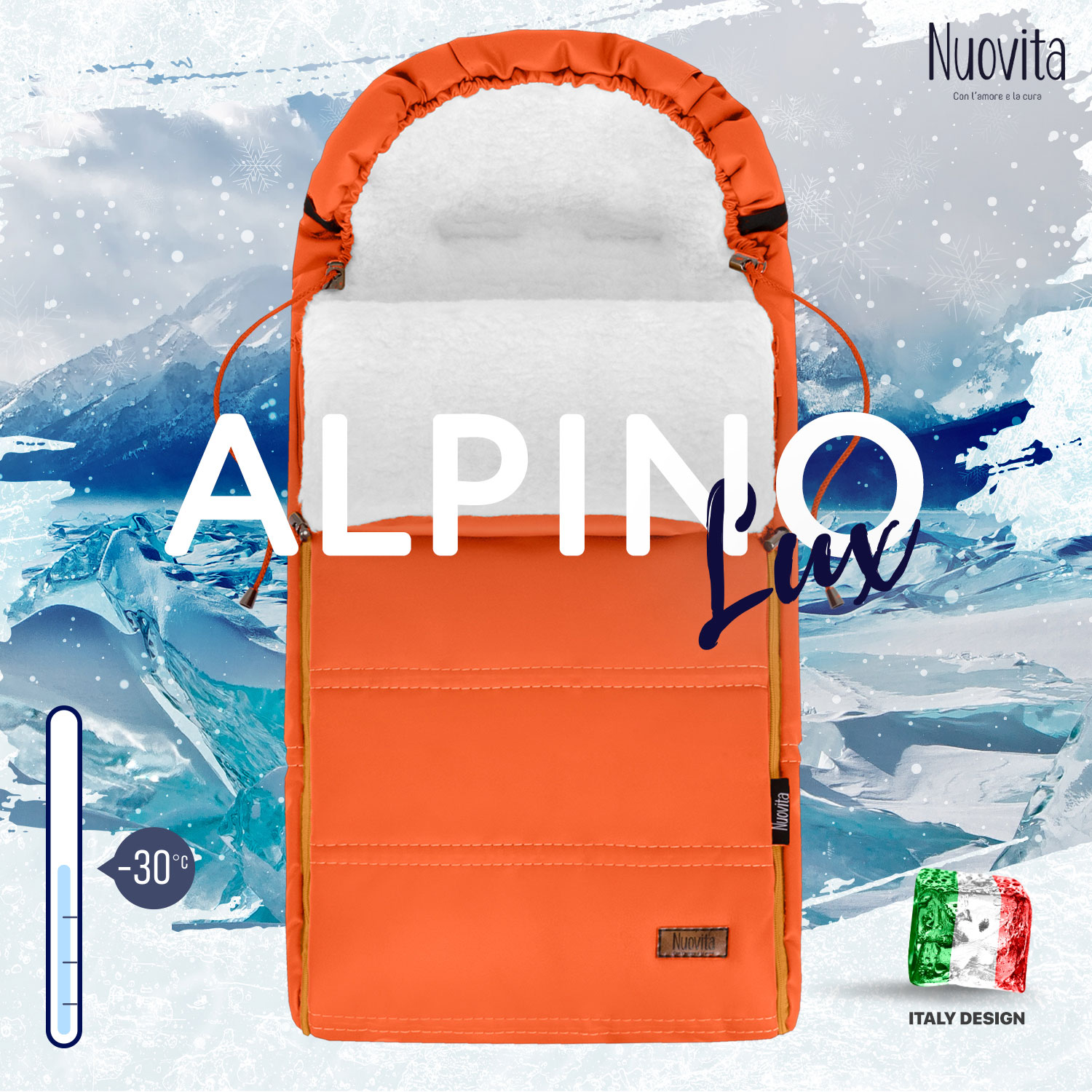 Конверт в коляску Nuovita Alpino Lux Bianco Оранжевый - фото 4