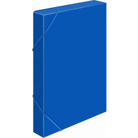Папка-короб Бюрократ пластик 0.7мм корешок 40мм A4 синий