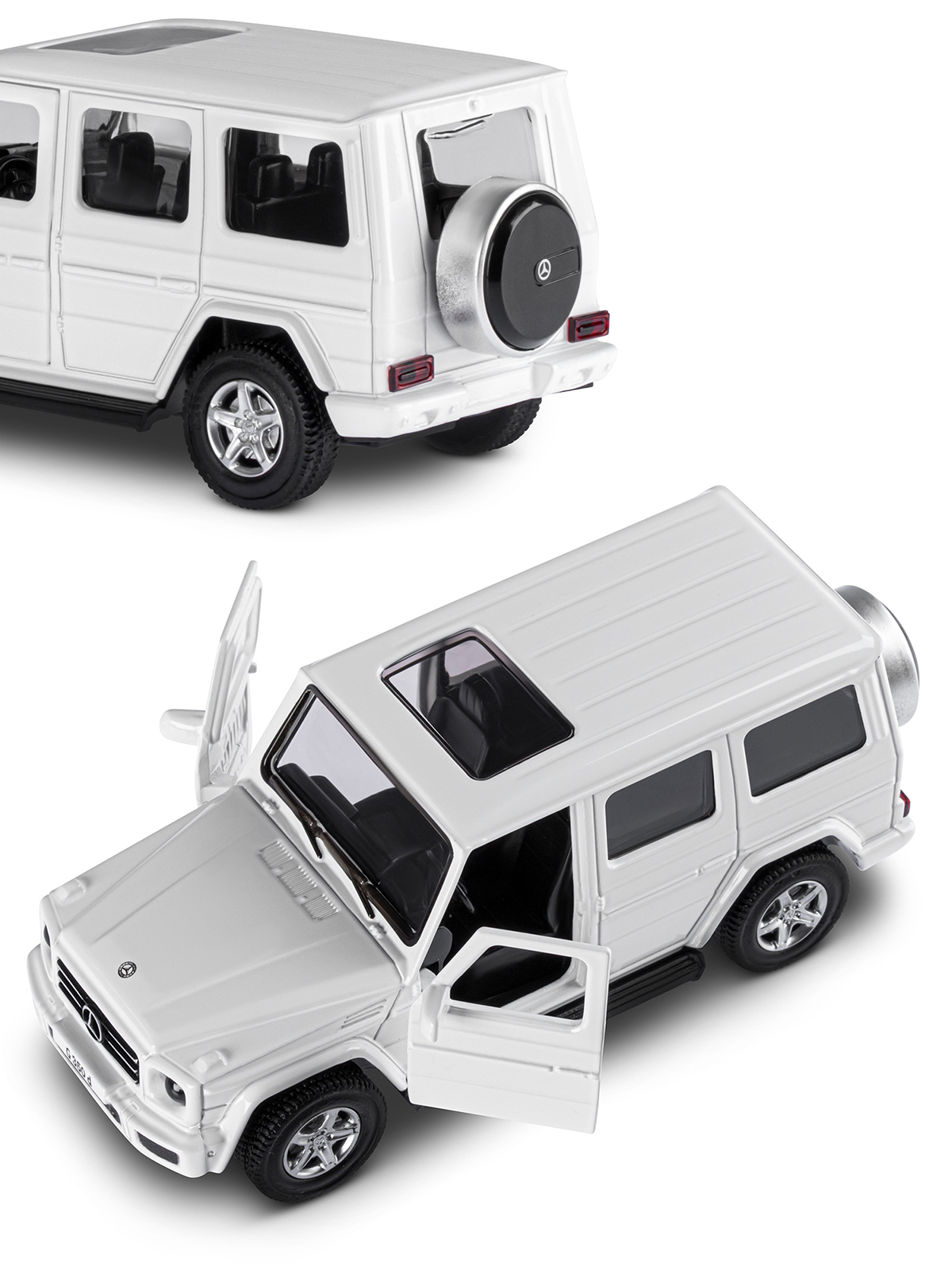 Внедорожник АВТОпанорама Mercedes Benz G350d 1:42 белый JB1200182 - фото 8