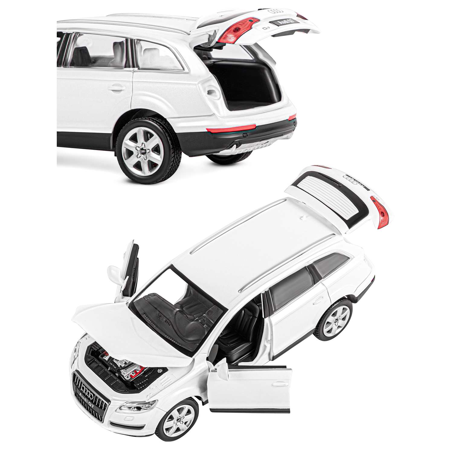 Машинка металлическая АВТОпанорама игрушка детская Audi Q7 1:24 белый JB1200118 - фото 9