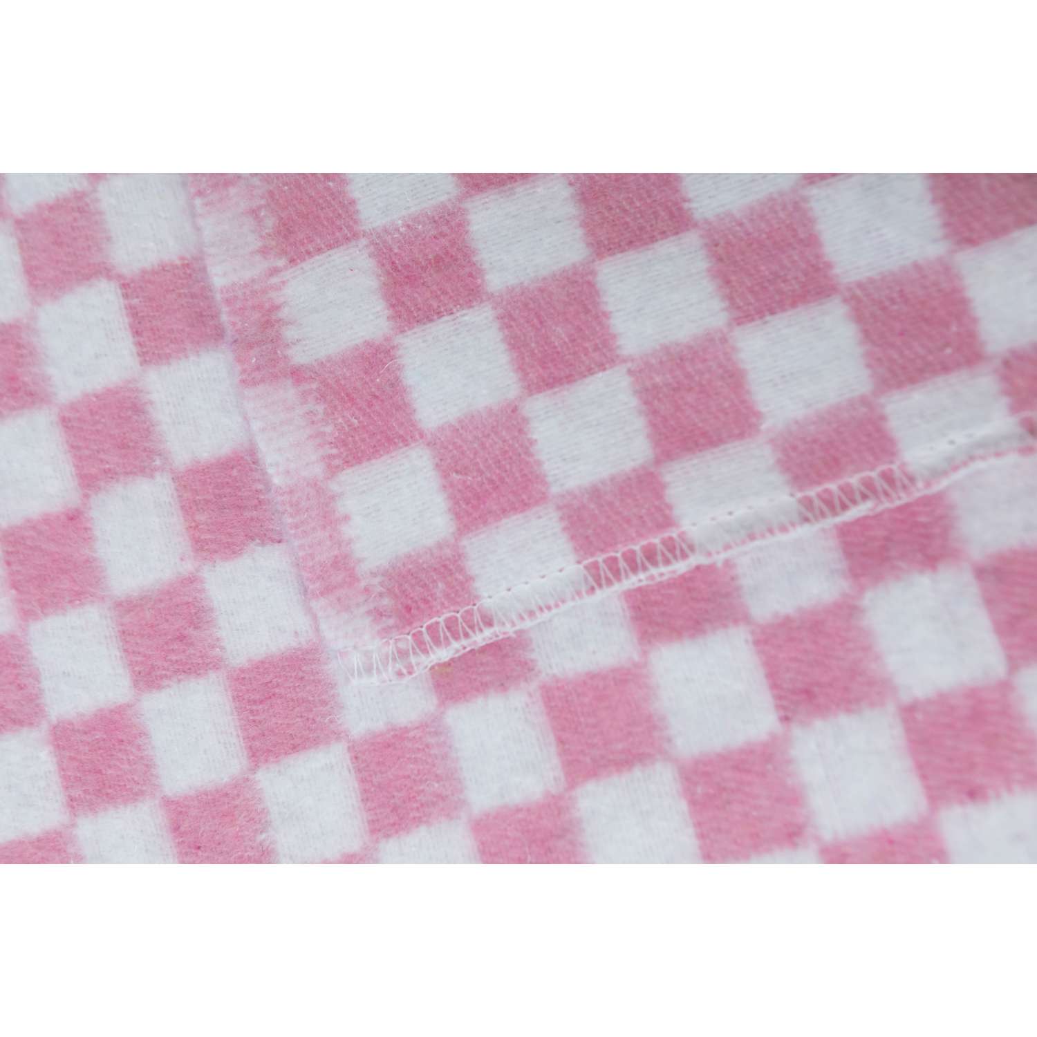 Одеяло байковое Суконная фабрика г. Шуя 140х205 рисунок клетка розовый - фото 2
