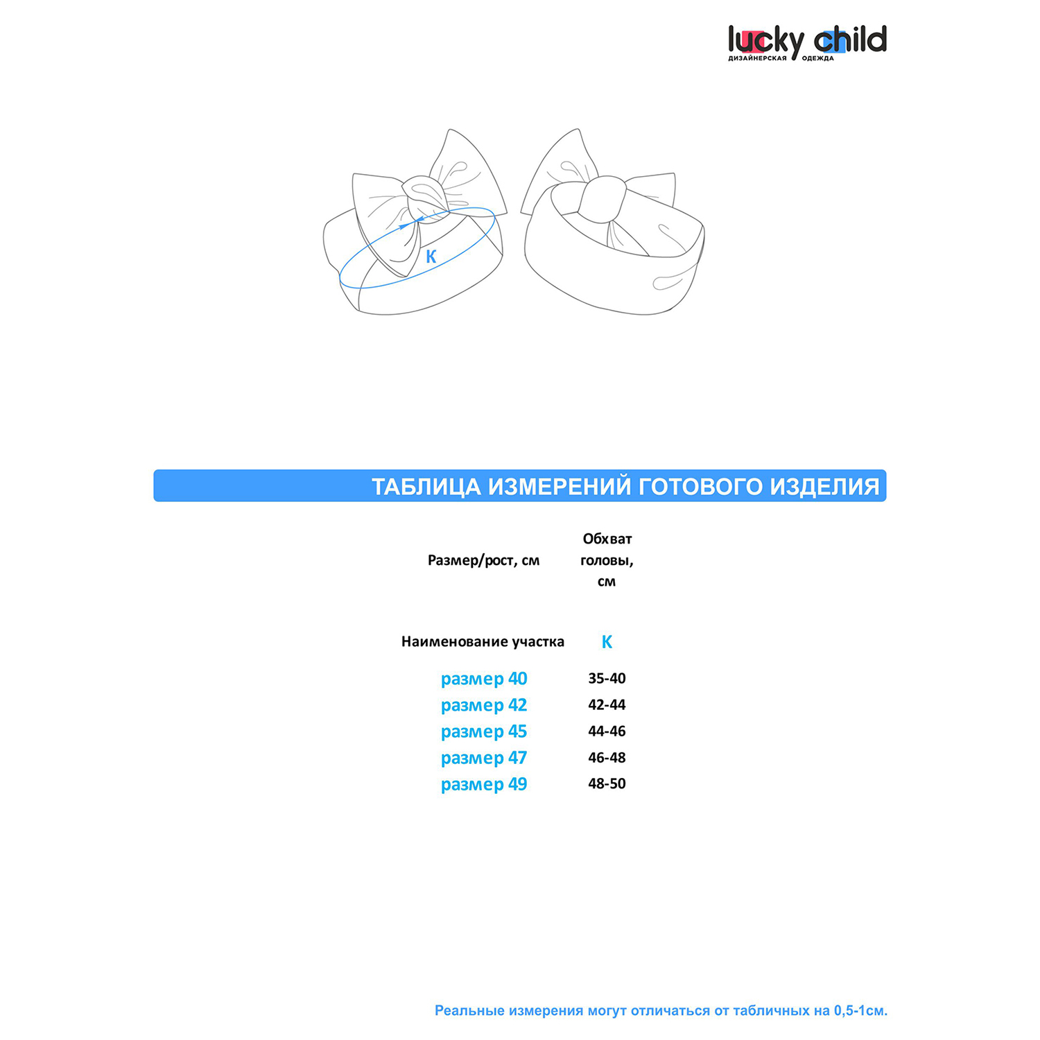 Повязка 2 шт Lucky Child 139-93/персиковый/голубой/2-12 - фото 7