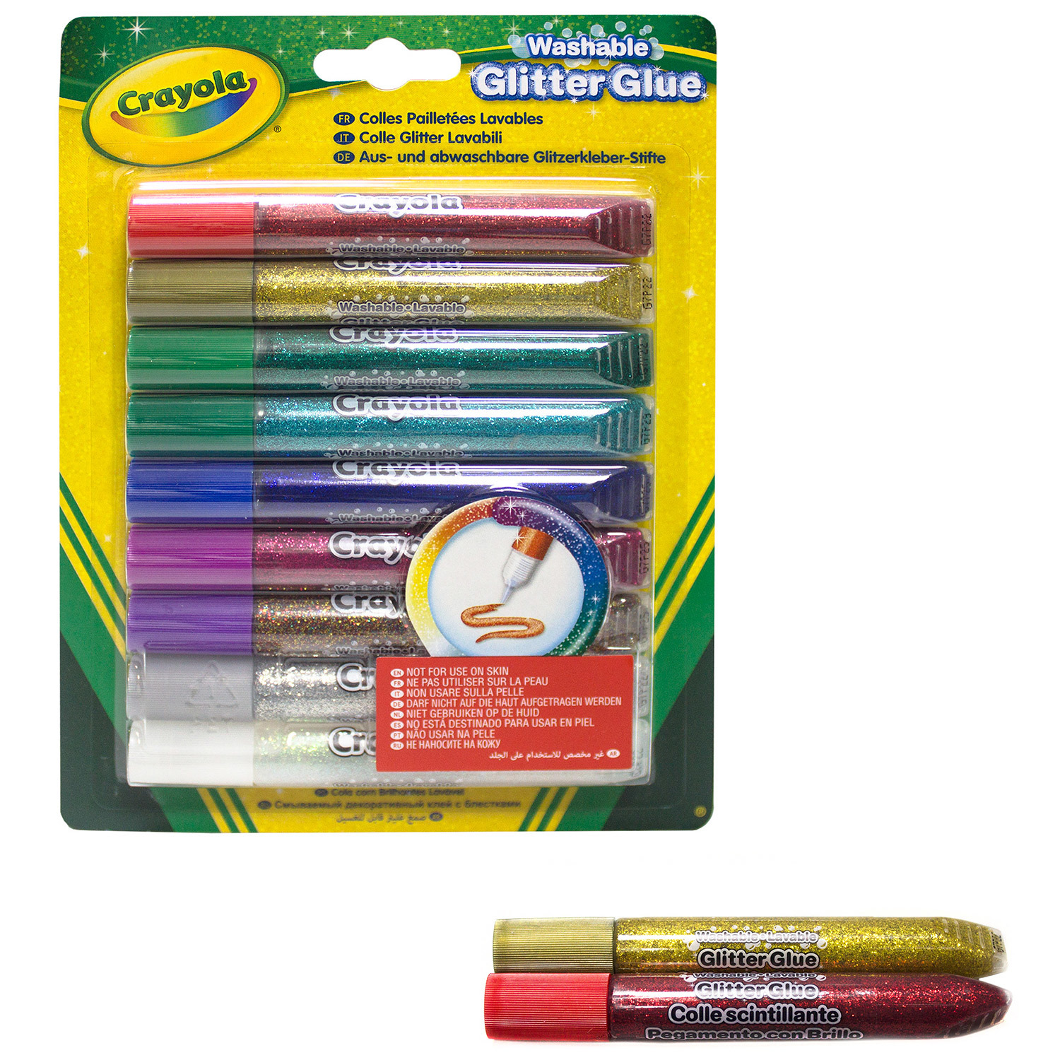 Клей с блестками Crayola 9 цветов - фото 6