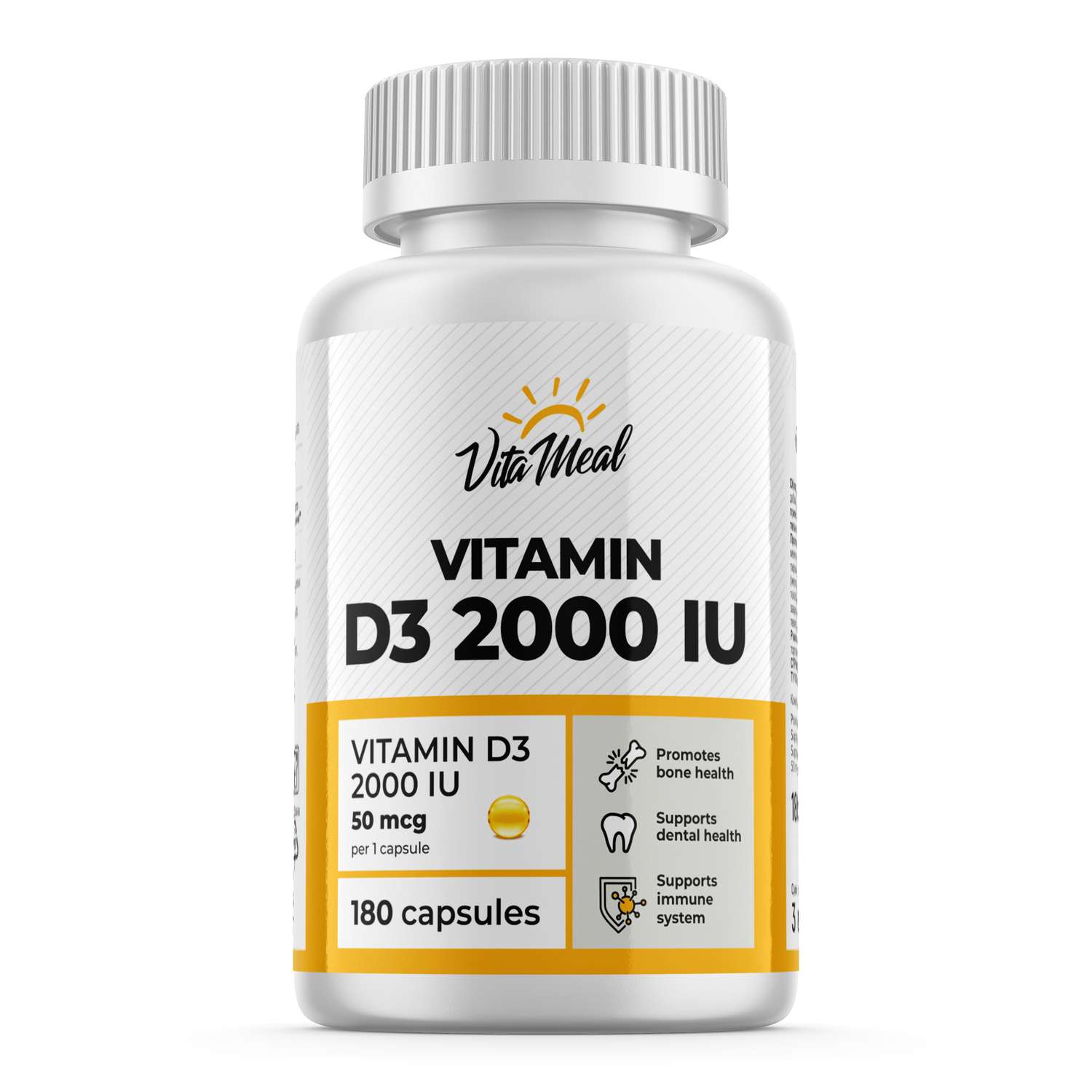 Биологически активная добавка VitaMeal Витамин Д3 2000 ме 180 капсул - фото 1