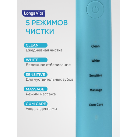 Электрическая зубная щётка LONGA VITA SMART Голубая