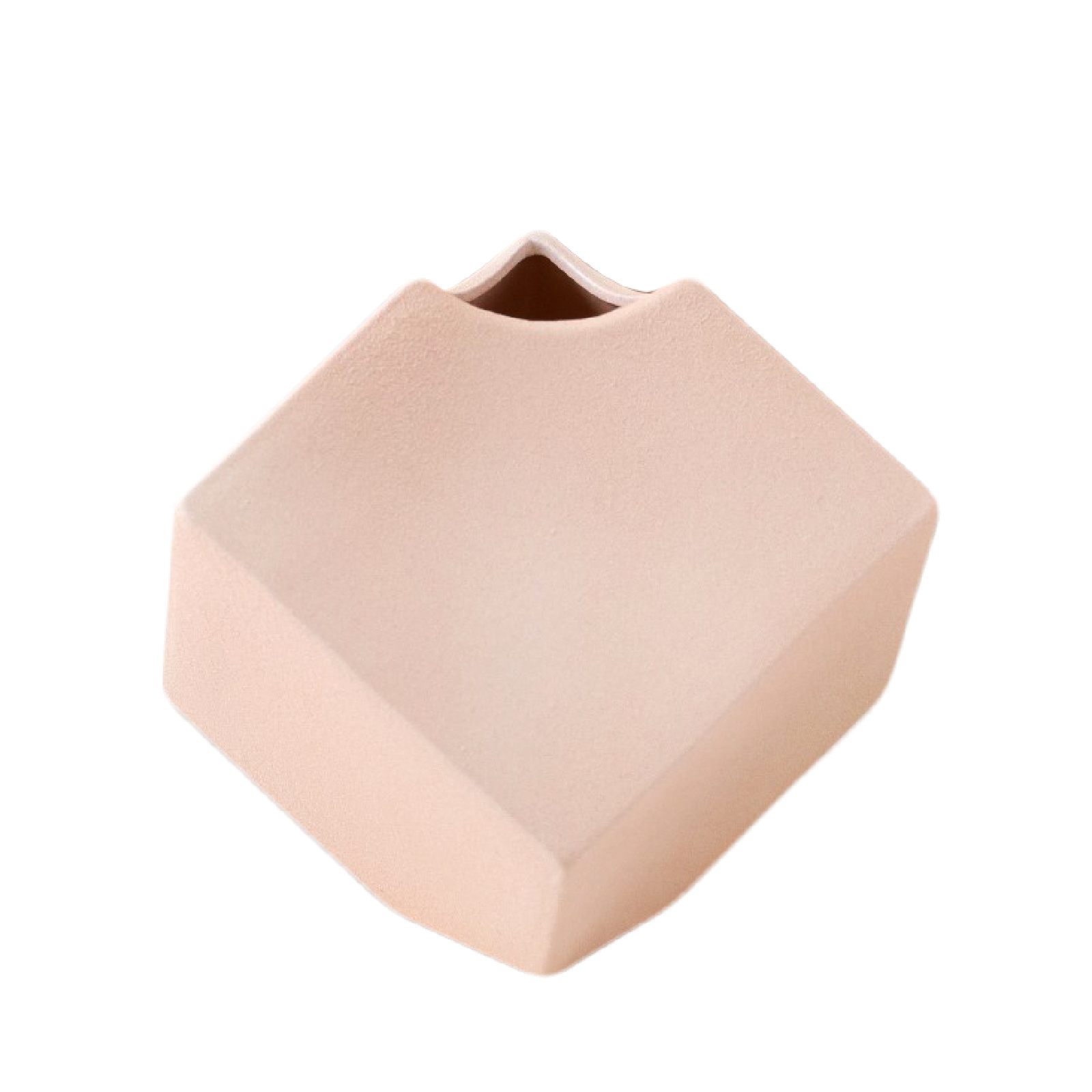 Ваза настольная Sima-Land «Куб» пудровая керамика 12см х 12см х 12см - фото 1