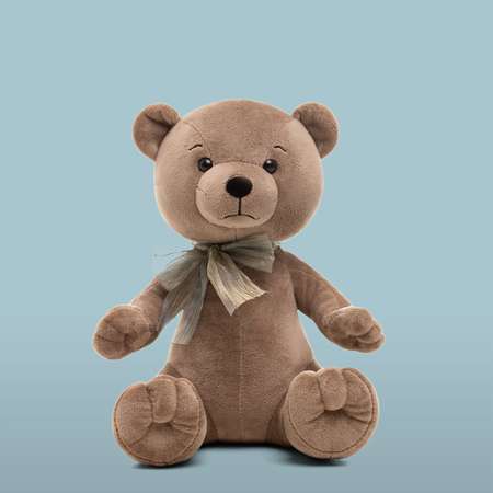 Мягкая игрушка Мягкие игрушки БелайТойс Медведь Эдди с бантом бежево-серый
