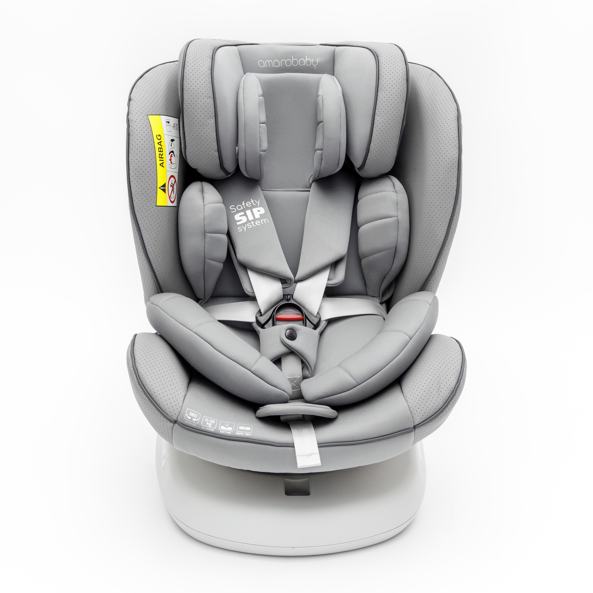 Автокресло Amarobaby Сhampion Isofix класс D группа 0+/1/2/3 Серый - фото 17