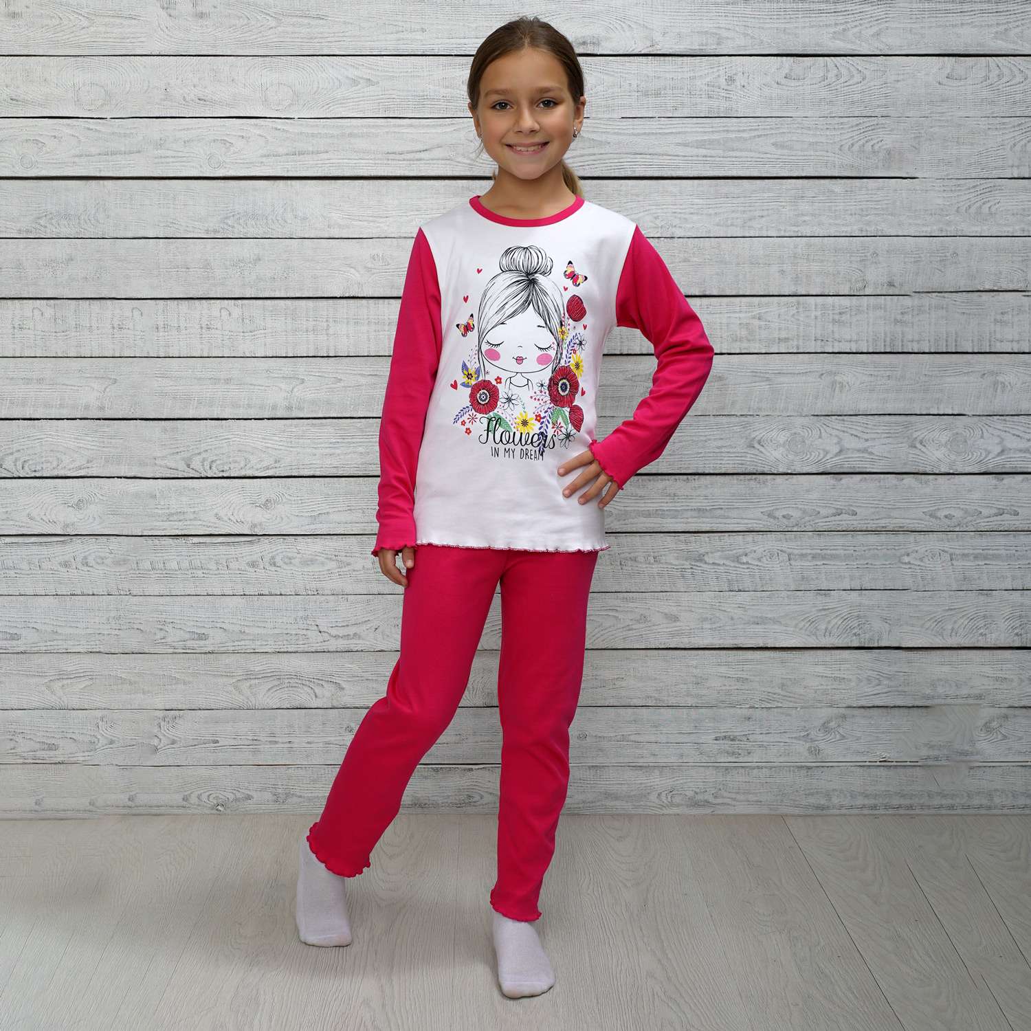 Пижама Счастливая малинка М-574 роз - фото 2