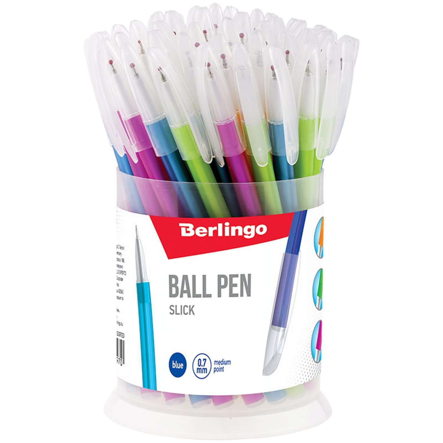 Ручка шариковая BERLINGO Slick 0.7мм Синяя в ассортименте CBp_07772 - фото 2