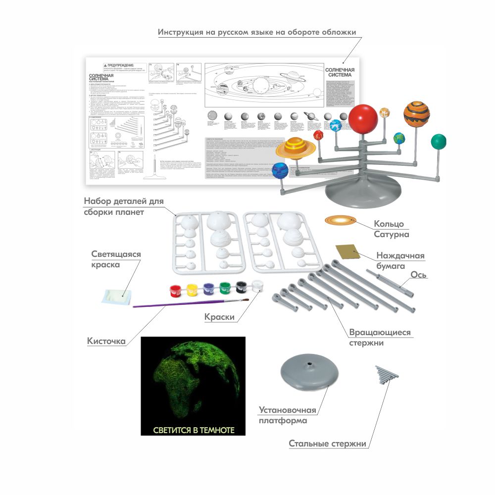 Сборная модель 4M Солнечная система. Настольный планетарий 87388 - фото 10