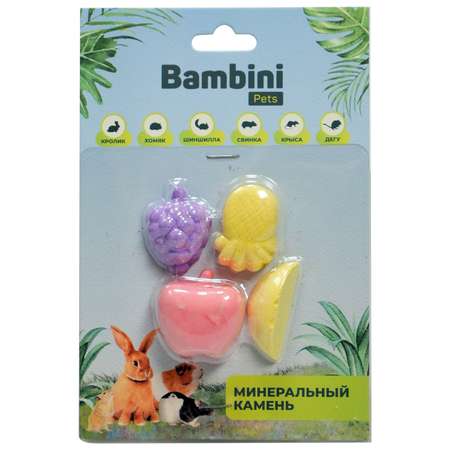 Камень минеральный для грызунов Bambini Pets Фрукты 4шт