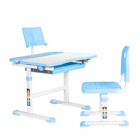 Комплект парта + стул Anatomica Avgusta белый/голубой