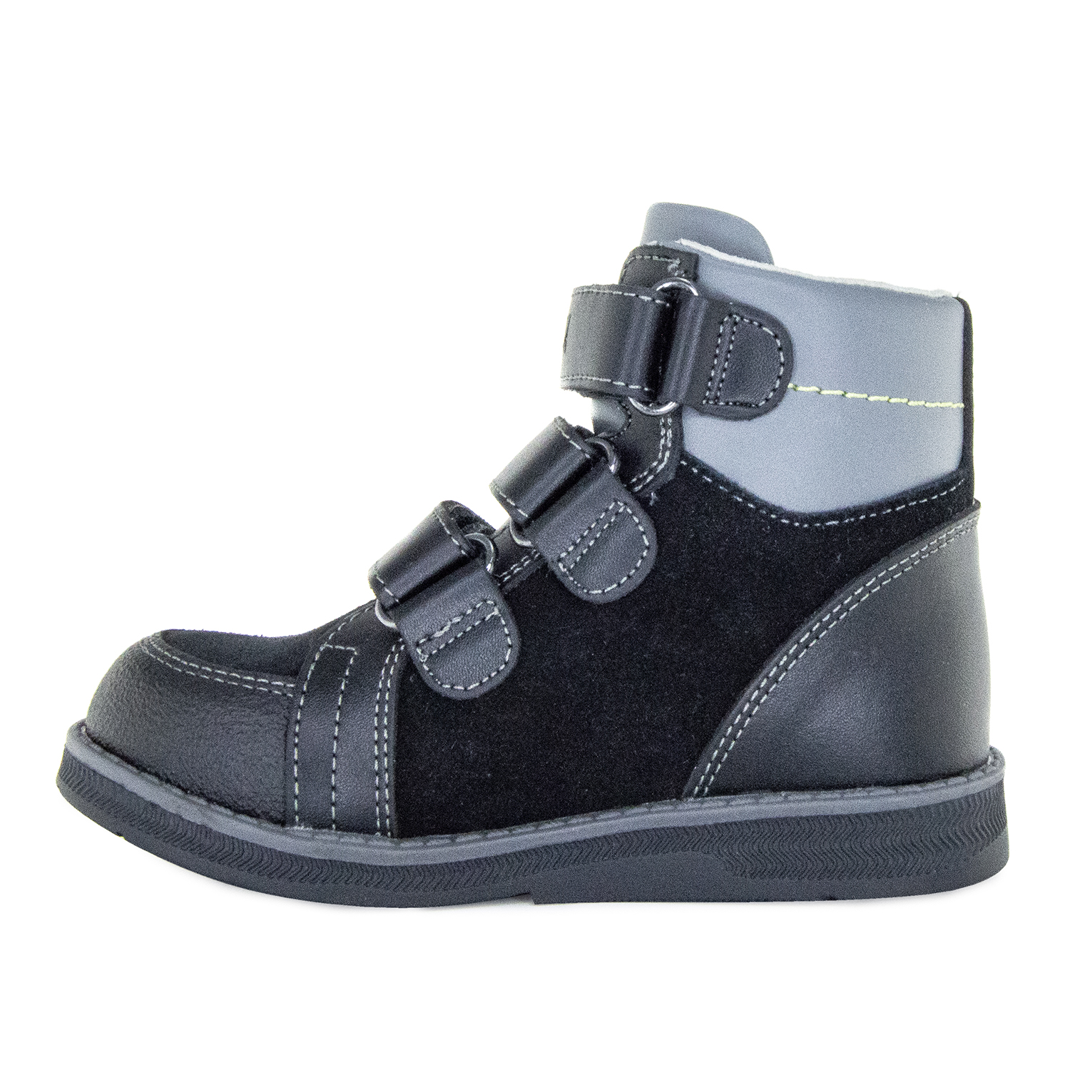 Ботинки ORTHOBOOM 81054-01_ярко-черный с серым - фото 2