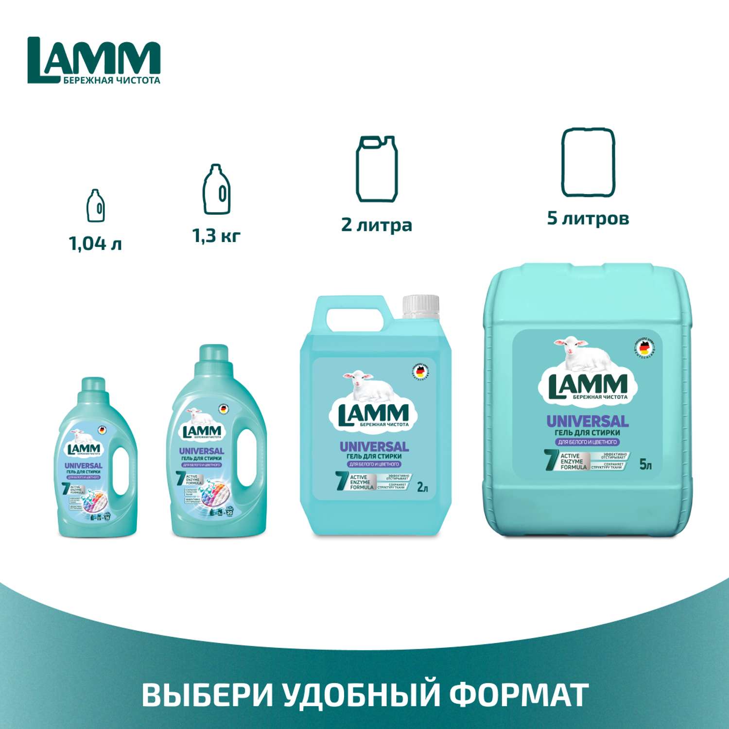 Гель для стирки LAMM universal 5л - фото 8