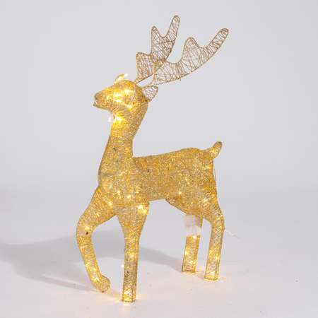 Фигура декоративная BABY STYLE Олень золотистый проволочный LED теплый белый свет 55 см
