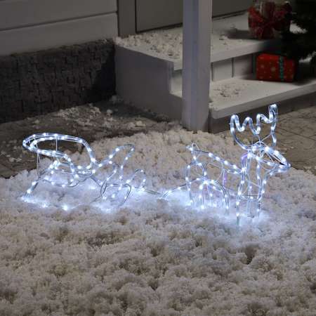 Светодиодная Luazon фигура «Олень с санями» LED 220 В мерцание свечение белое/синее