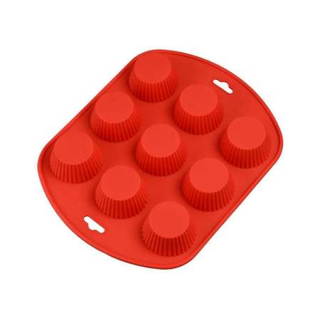 Форма для выпечки кексов Uniglodis Силиконовая 9 ячеек Красный