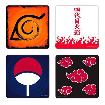 Подставки под напитки ABYStyle Naruto Shippunden Emblem 4шт. ABYCOS007