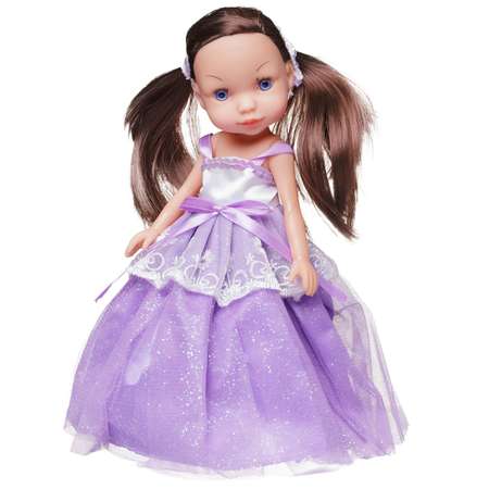 Кукла Sweet girl Junfa В фиолетовом мерцающем платье с кружевами