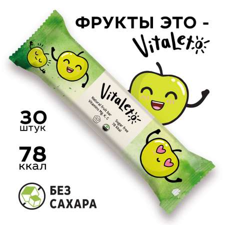 Батончик VitaLeto Фруктовый батончик без сахара VitаLeto Виталето Яблочный микс 30шт х 30г
