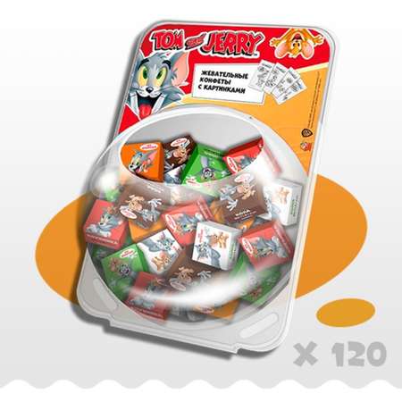 Жевательные конфеты Tom and Jerry (WB) Tom and Jerry Том и Джери сфера 120уп по 4шт ассорти микс вкусов