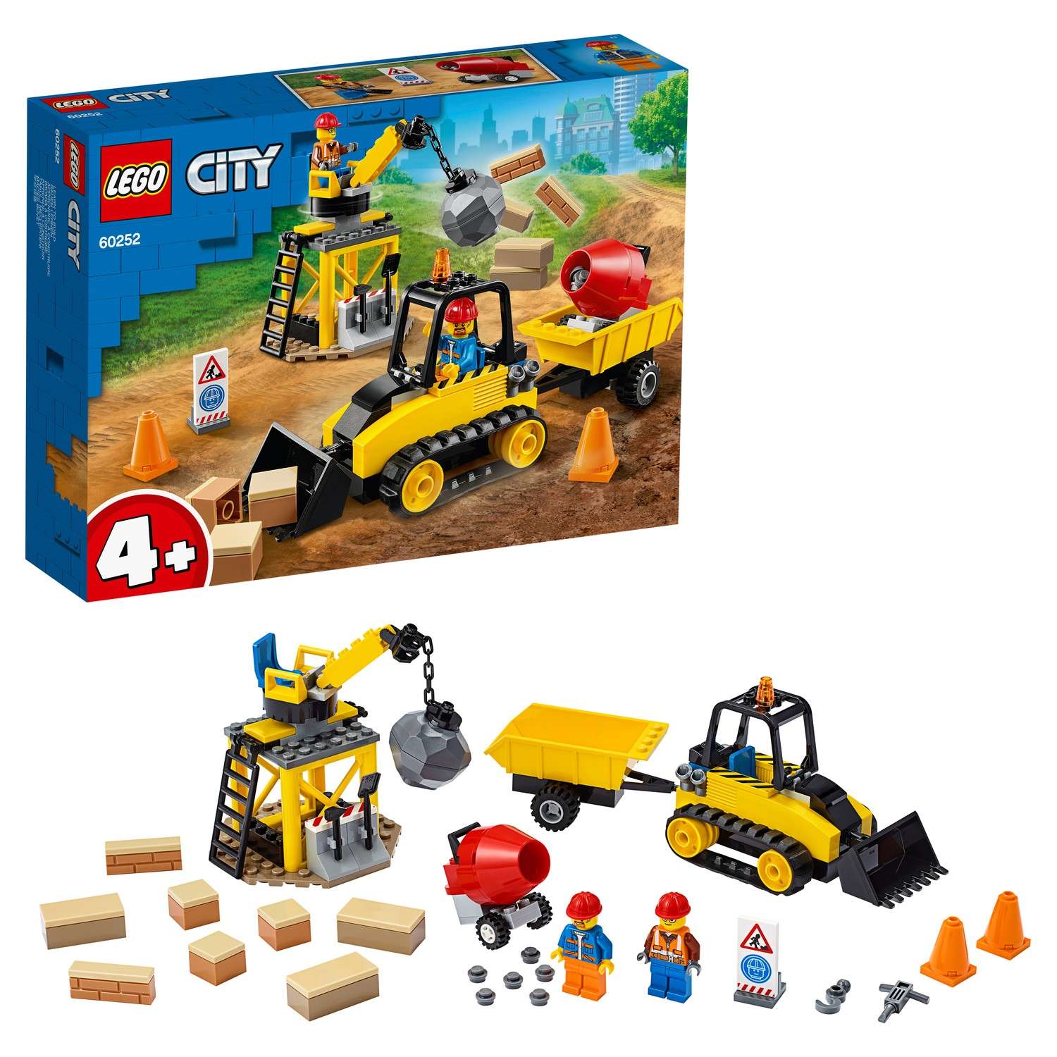 Конструктор LEGO City Great Vehicles Строительный бульдозер 60252 - фото 1