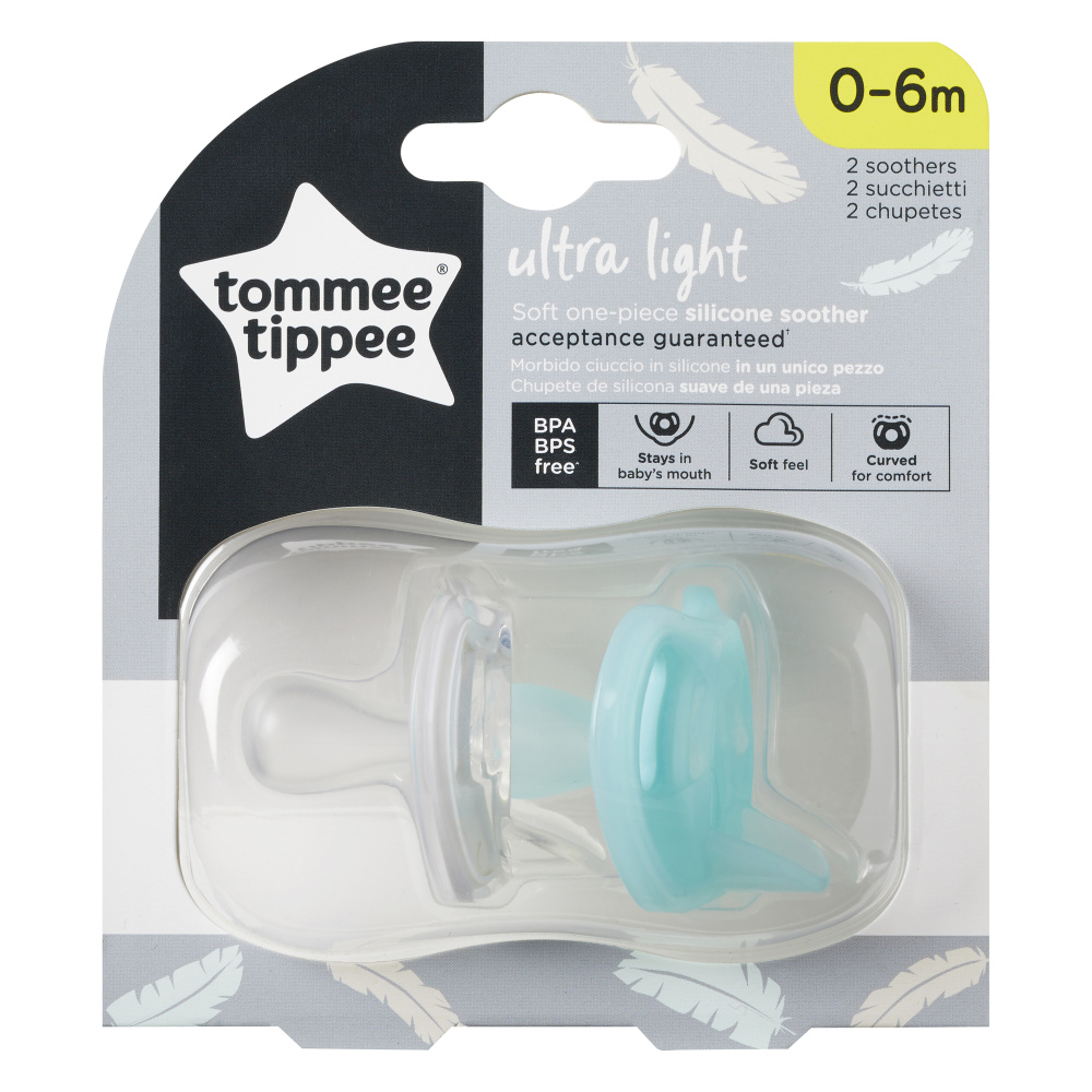 Пустышка Tommee tippee силиконовая Ultra-Light 0-6 мес. 2 шт. - фото 1