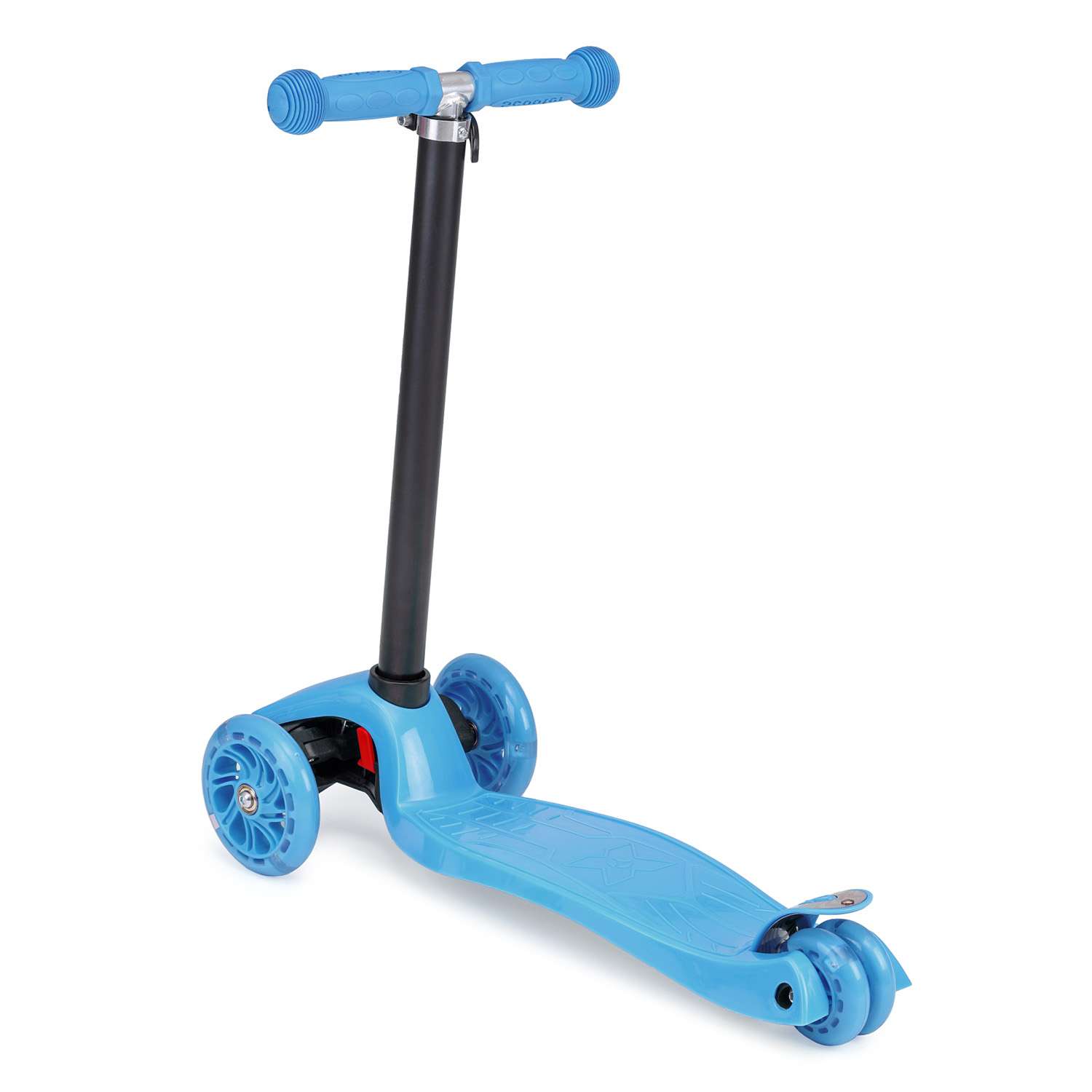 Самокат BABY STYLE детский светящиеся колеса с тормозом до 25 кг голубой - фото 3