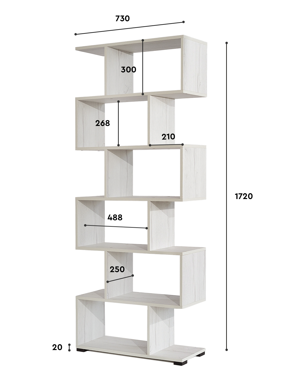 Стеллаж напольный Comfort Avenue Лоренцо Дуб делано темный 174х73х25 ЛДСП - фото 5