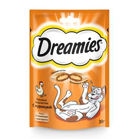 Лакомство для кошек Dreamies подушечки c курицей 30г