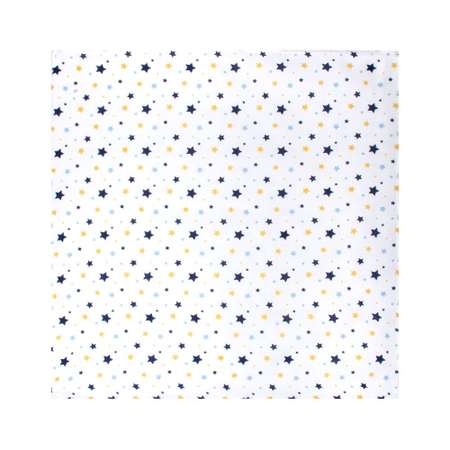Пеленка муслиновая SEVIBEBE 100*100 из 100% натурального органического хлопка синие звезды