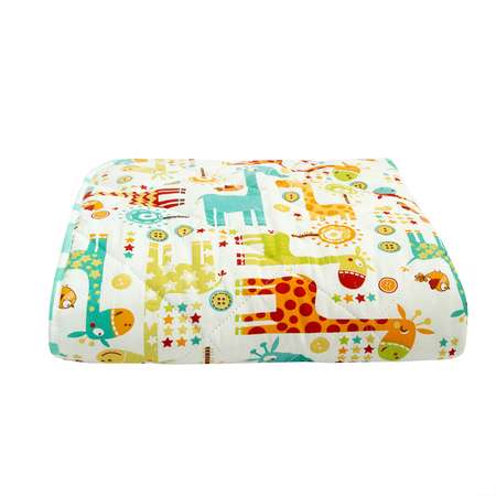 Коврик детский стёганный AmaroBaby Soft Mat 115х115 см Жирафики бирюзовый